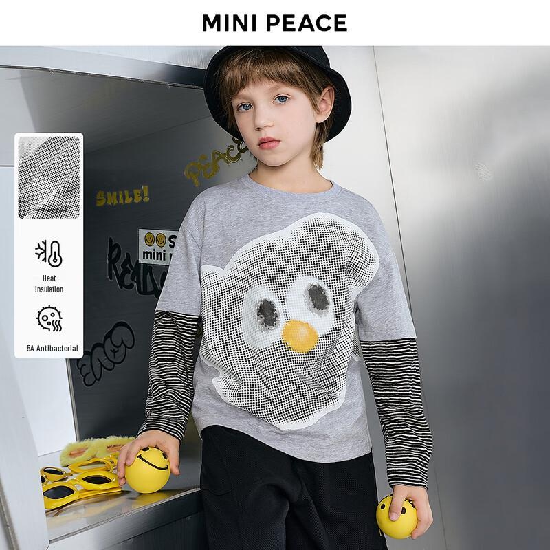 MiniPeace Boy s Long Sleeve Crew Neck T-Shirt 150