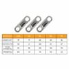 15PCS Durable Stainless Steel Fishing Swivels Heavy Duty Column Bearing Swivels 360° Swivel Connectors Saltwater Fishing