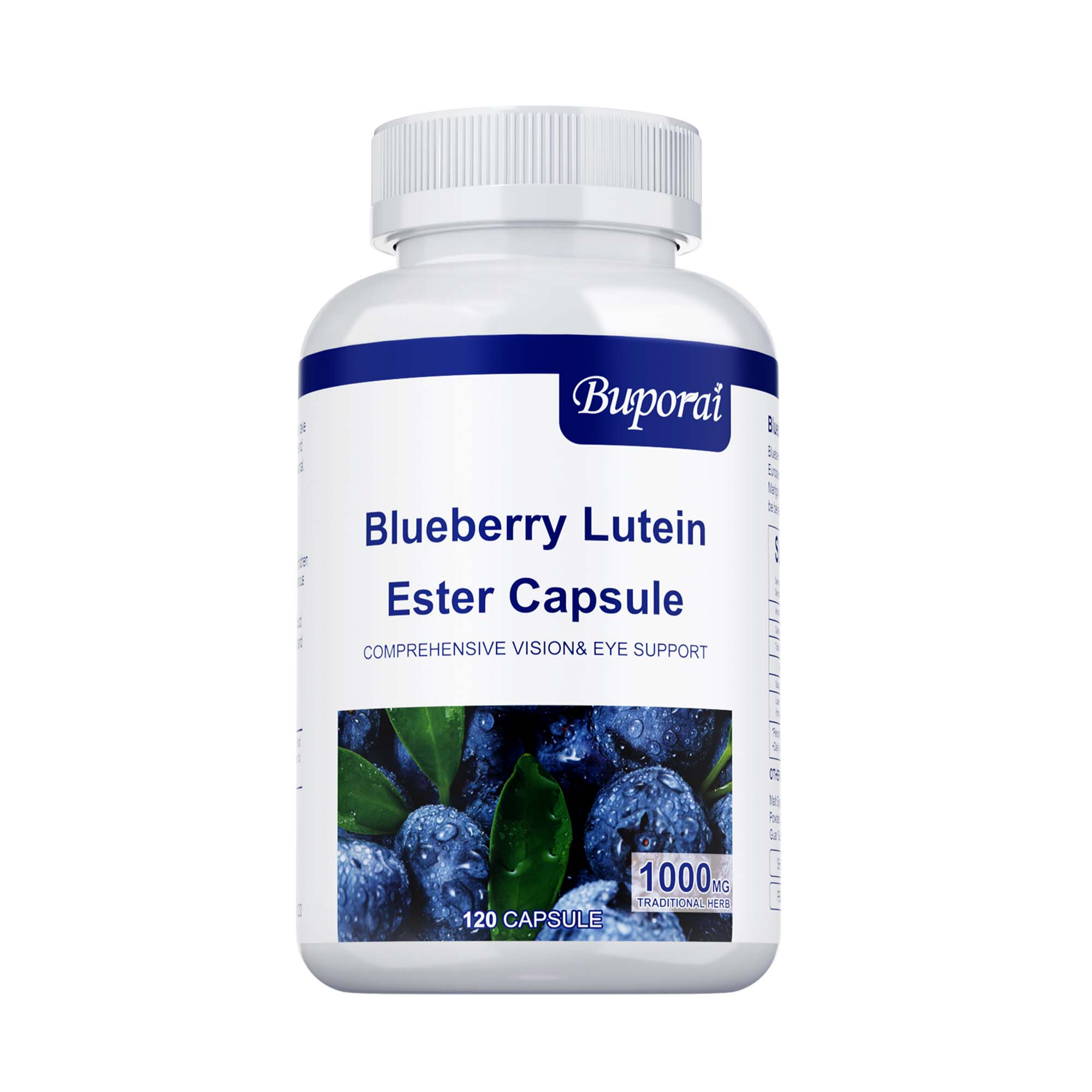 Buporai Blueberry Lutein Capsules, containing European blueberry and lotus leaf lutein ingredients, for daily eye nutrition. 120*1