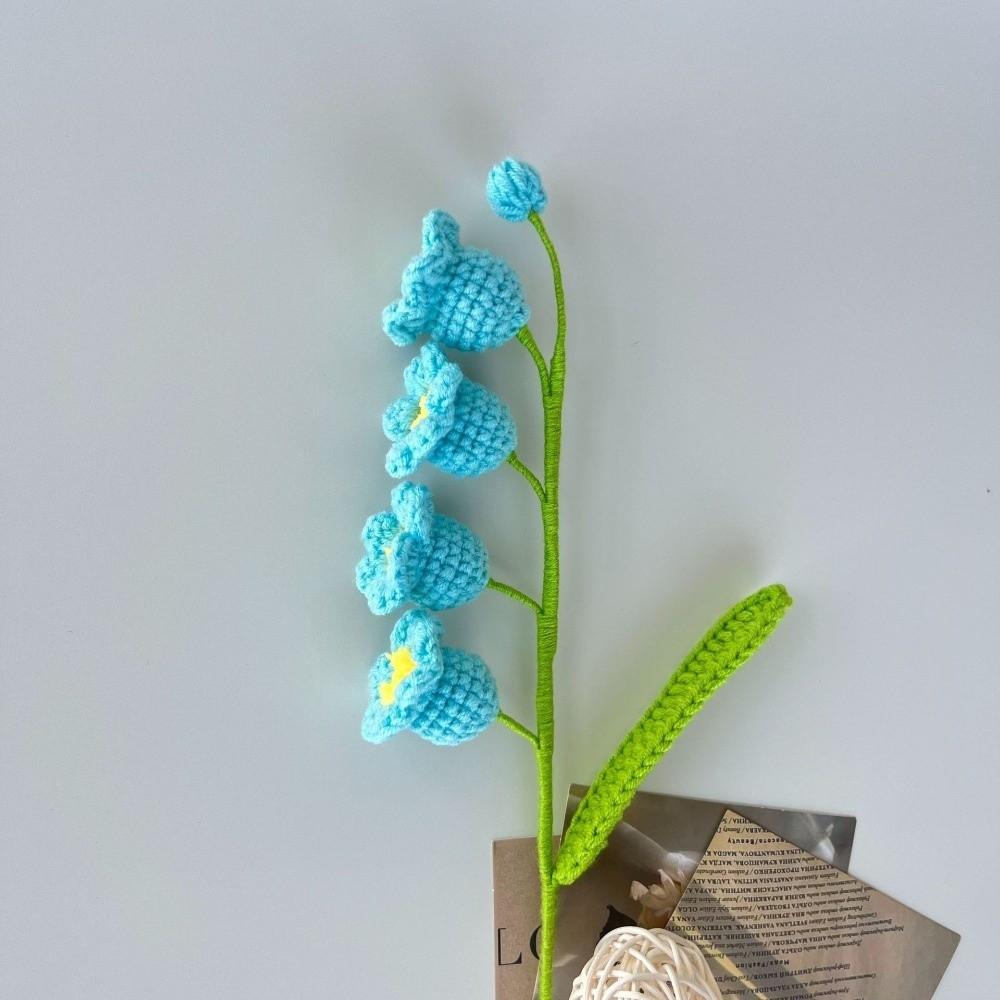 1pc Hand-woven Lily of the Valley Crochet Flowers Artificial Knit Fake Flowers  Party Wedding