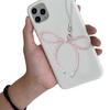 Adorable Phone Charm Chain Ornament Glass Beaded Bowknot Keychain Pendant Piece