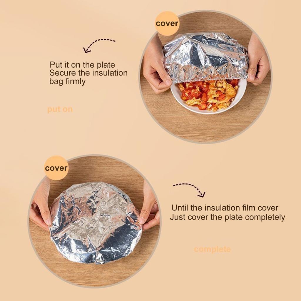 Insulation Cover Household Food Grade Reusable Aluminum Foil Film Cover Bowls And Dishes Universal Kitchen Food Insulation