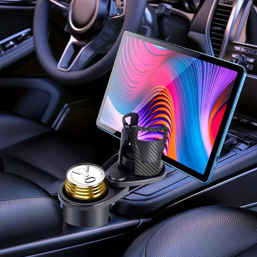 2 In 1 Vehicle Mounted Cup Holder Slip-proof 360 Degree Rotating Water Car Cup Holder Multifunctional Auto Accessory Worldmuma