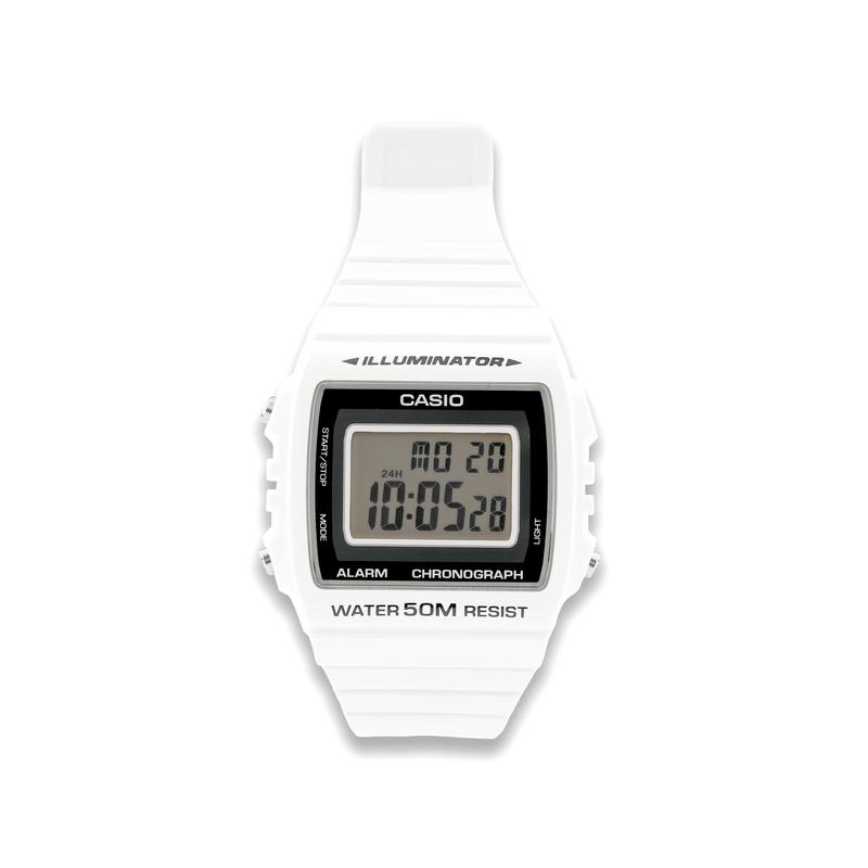 Casio YOUTH series - silicone small squares, fashionable, simple and neutral, quartz movement, resin strap, Japanese and Korean watches, W-215H-7AJH