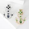 Rhinestone Anchor Brooches for Women Unisex Enamel Rudder Tool Pins Event Party Luxury Backpack Decoration Clothes Accessories