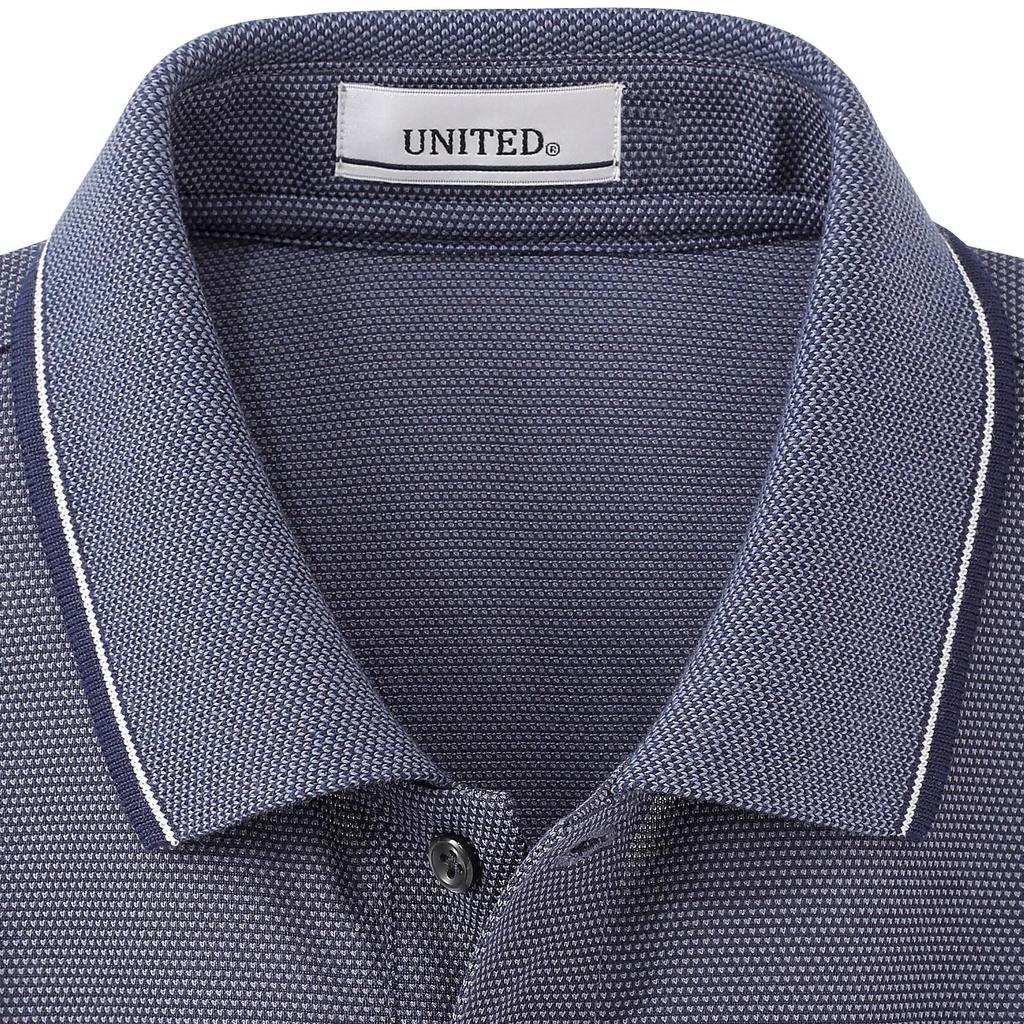 Polo gefertigt in Pyramide für Frühling und Spaziergänge [UNITED] Herren Kurzarmhemd, Japan, Piqué, waschbar, Sommer, (L, Marineblau)