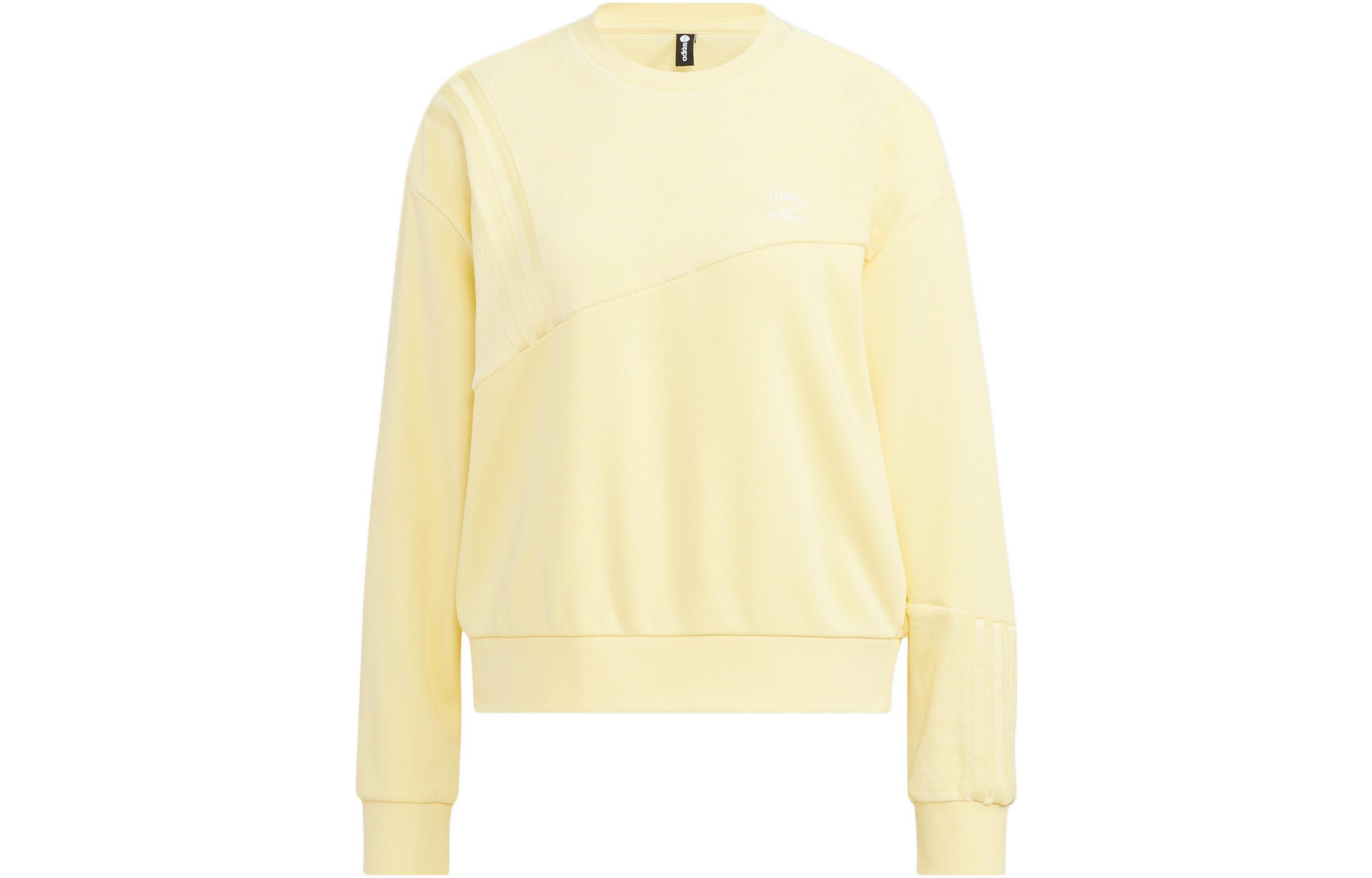 Adidas Neo Sweatshirts Women s Yellow Crew Neck Moderate Regular HN2370 L