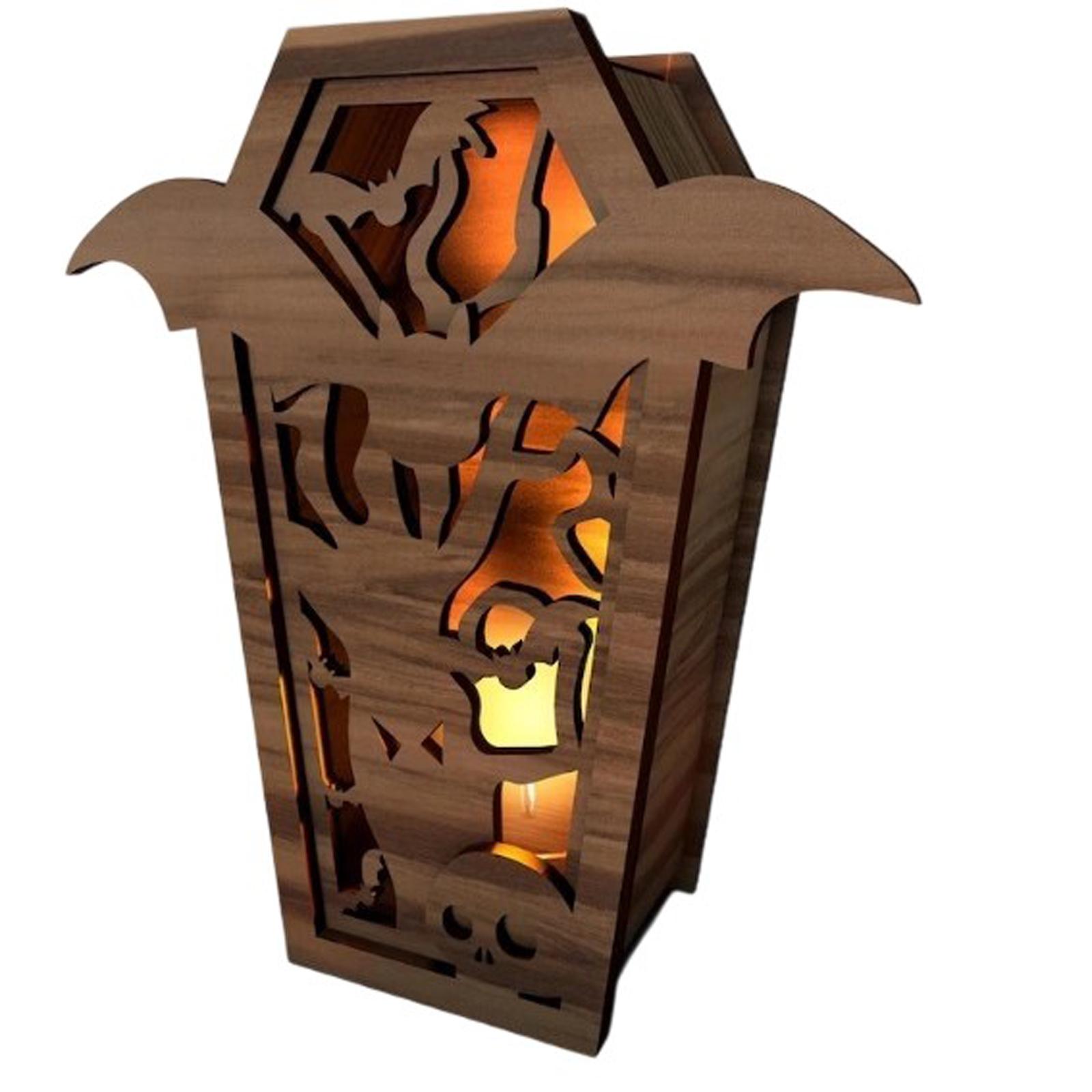 

Хэллоуинские поделки Подсвечник в виде гроба Деревянные поделки Светильник в виде гроба One Size