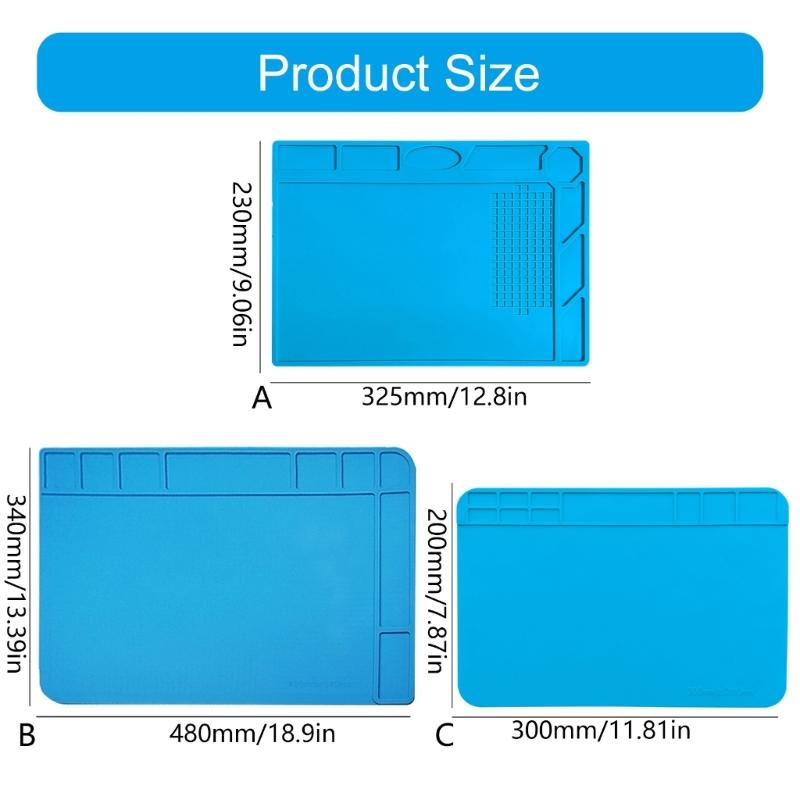 Hitzebeständige 500℃ Silikon-Lötmatte, Große Antistatische Magnetische Elektronikreparatur-Arbeitsmatte Lötstation
