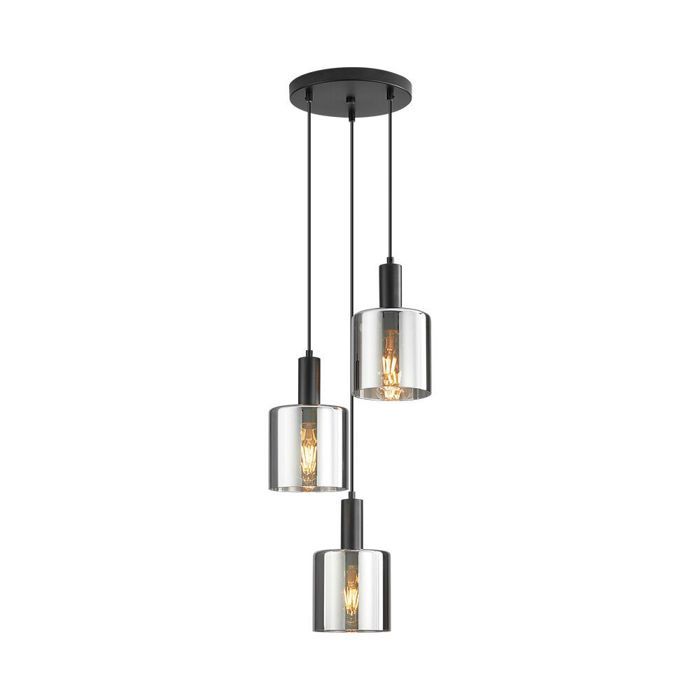 Suspension décorative - BRAYTRON - BV01-00071 - 3xE27 - 23W - Verre fumé
