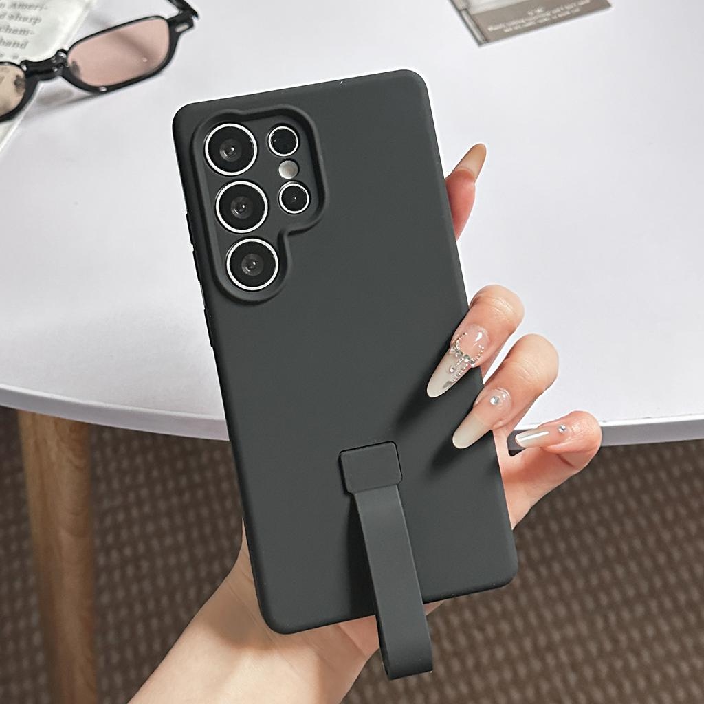 For Samsung Galaxy S25 Ultra Case with Finger Strap Soft Silicone Phone Back Cover