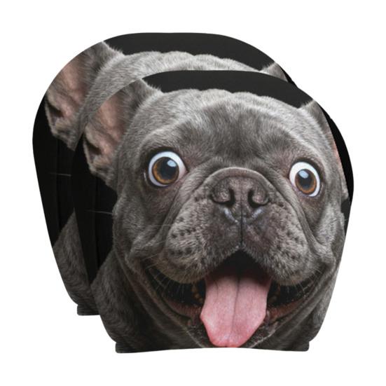 Protective Covers for Car Seats 2PCS Universal Knitting Headrest Cover, Dog/Cat/Tiger/Monkey Fit Auto Accessories Printed, Breathable Stretch Vehicle