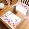 4pcs Romantic Butterfly Floral Placemats – Washable Table Mats, Ideal for Dining, Weddings & Home Decor, Perfect Gift