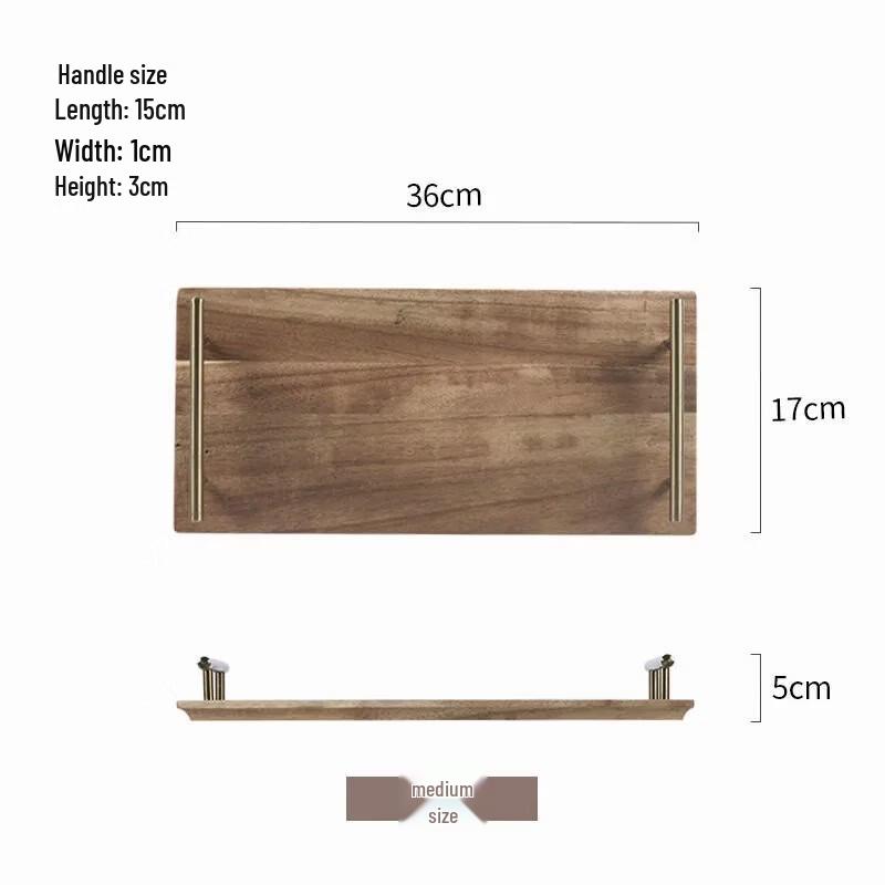 Acacia Wood Serving Plate with Copper Handle