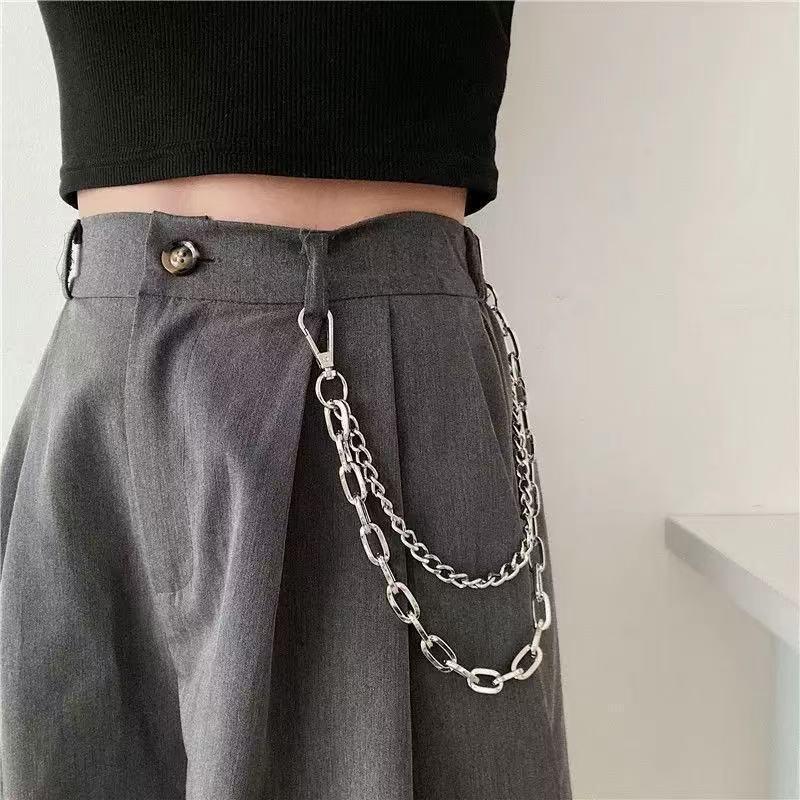 Trendy Unisex Punk Hip-Hop Jeans Waist Chain - Versatile Metal Pants Accessory