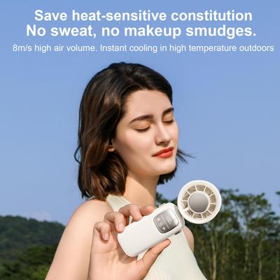 Portable Handheld Fan Personal Air Cooler LED Display Lightweight Foldable Cooling Device With Adjustable Speeds For Hot Weather