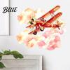 Dreamy Sky Wall Decor Watercolor Cloud Airplane Sticker for Kids Room Decor PVC Waterproof Removable Art Decal Peel And Stick Nursery Bedroom