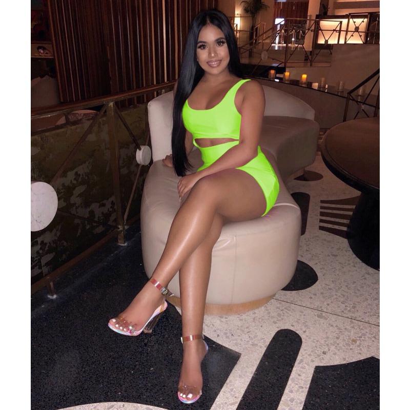 Summer Women's Solid Color Sexy Neckless Hip Wrap Dresses