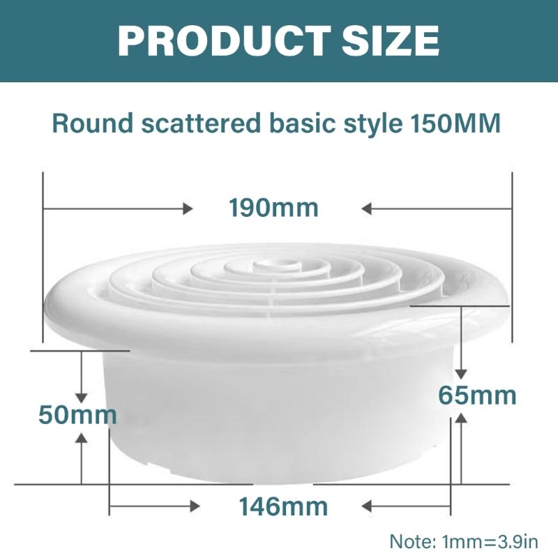 Rotatable Circular Air Vent Louver Soffit Vent with Mesh Ventilation Cover ABS Texture Suitable for Bathroom and Kitchen