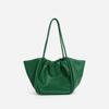 Retro Bucket Bags Women Leather Pleated Design Large Shoulder Bag Summer Versatile Handbag