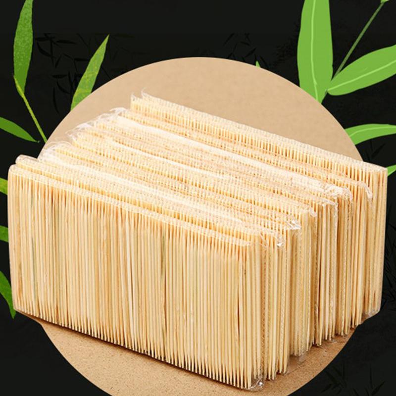 Disposable 100Pcs Home Living Bamboo Toothpick Restaurant Bamboo Camping Fine Toothpick Household Use Double-headed 200Pcs Portable  Accessories
