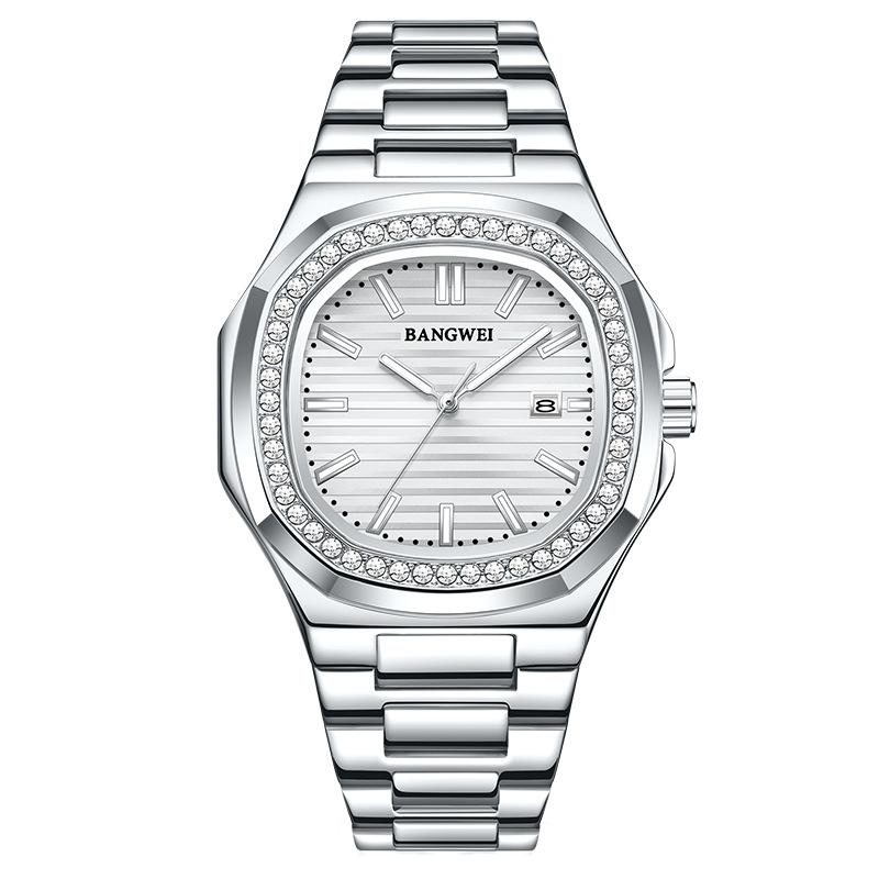 Man Watch Business Waterproof Luminous Date Men Wristwatch Stainless Steel Square Dial Quartz Men's Watches