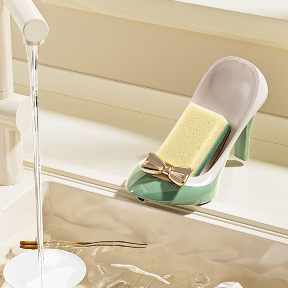 Funny Soap Dish High Heels Shape Soap Container Suction Cup Soap Box Holder Kitchen Sponge Storage Rack Bathroom Soap Drain Case