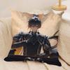 Zhongli Genshin Impact Cushion Cover Silky Short Plush Invisible Zipper Dustproof Sofa Pillow Case For Home Decor