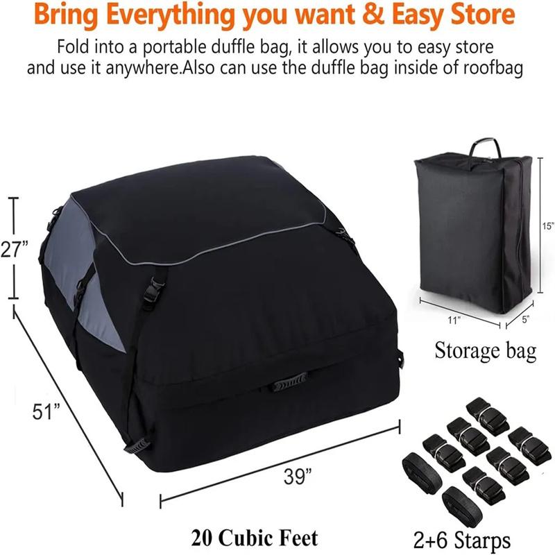 Car Roof Bag Cargo Carrier Bag Waterproof Oxford Cloth Off-Road Car Roof Bag Large Capacity Travel Luggage Storage Bag Organizer