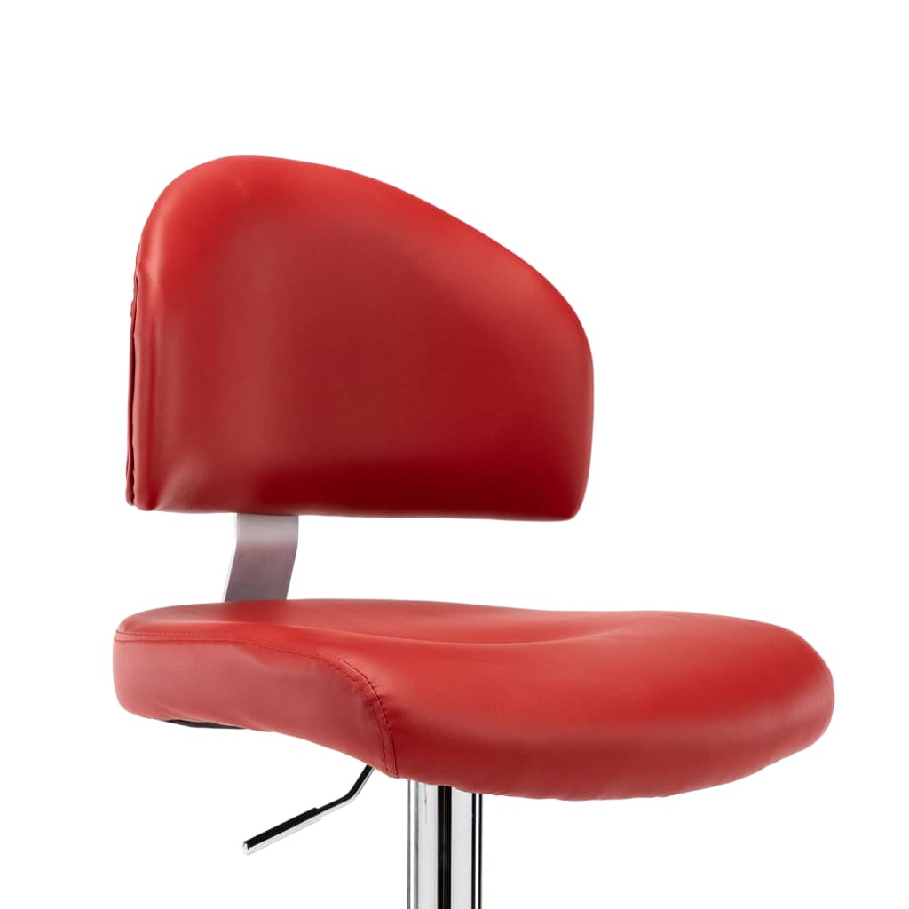 Bar Stool Burgundy Synthetic Leather
