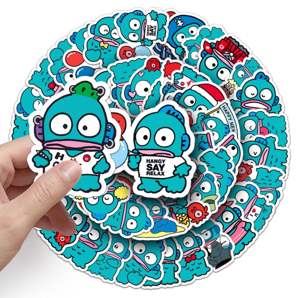 50 Mermaid Hangyodon Cartoon Stickers: Cute Ugly Fish, Water Cups, Luggage, Phone Cases