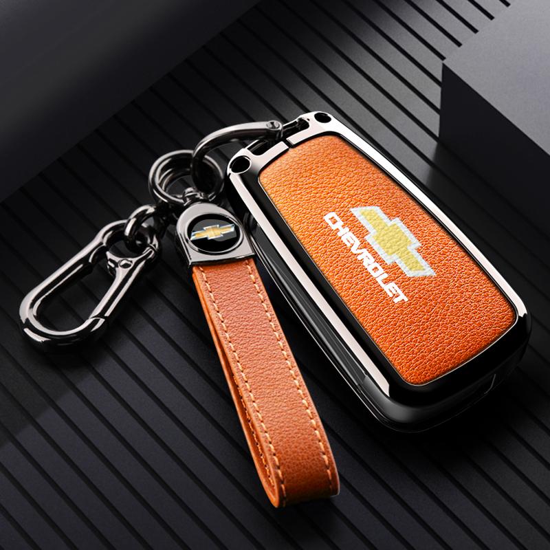 Alloy LeatherCar Key Case Cover for Chevrolet Onix Equino Orlando Cruze Spark Sonic Camaro Volt Bolt Trax Malibu Blazer Traverse
