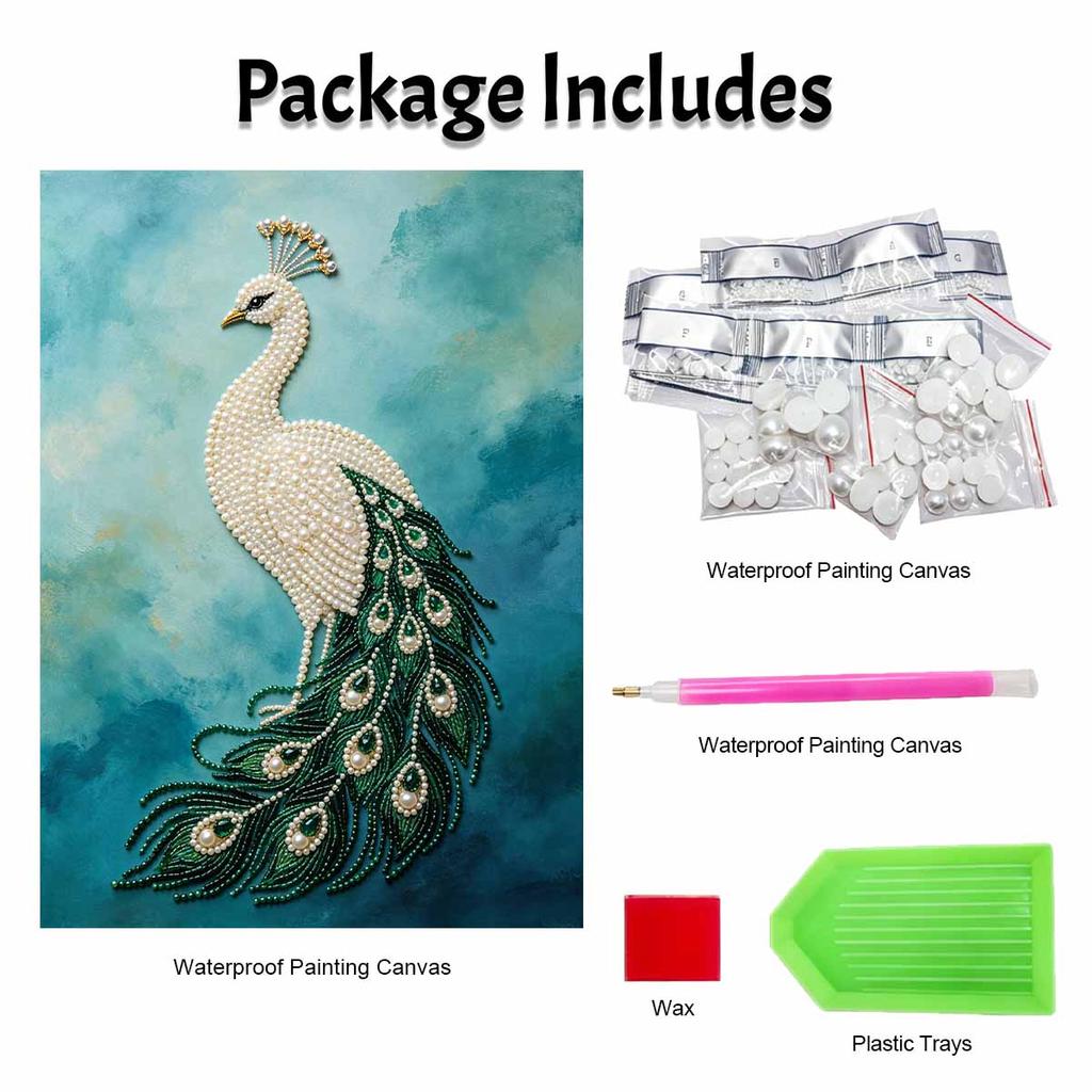 Pearl DIY Art Painting Elegant Peacock Handcrafted Picture Indoor Wall Ornament Relaxing Leisure Hobby Exquisite Home Decor Gift