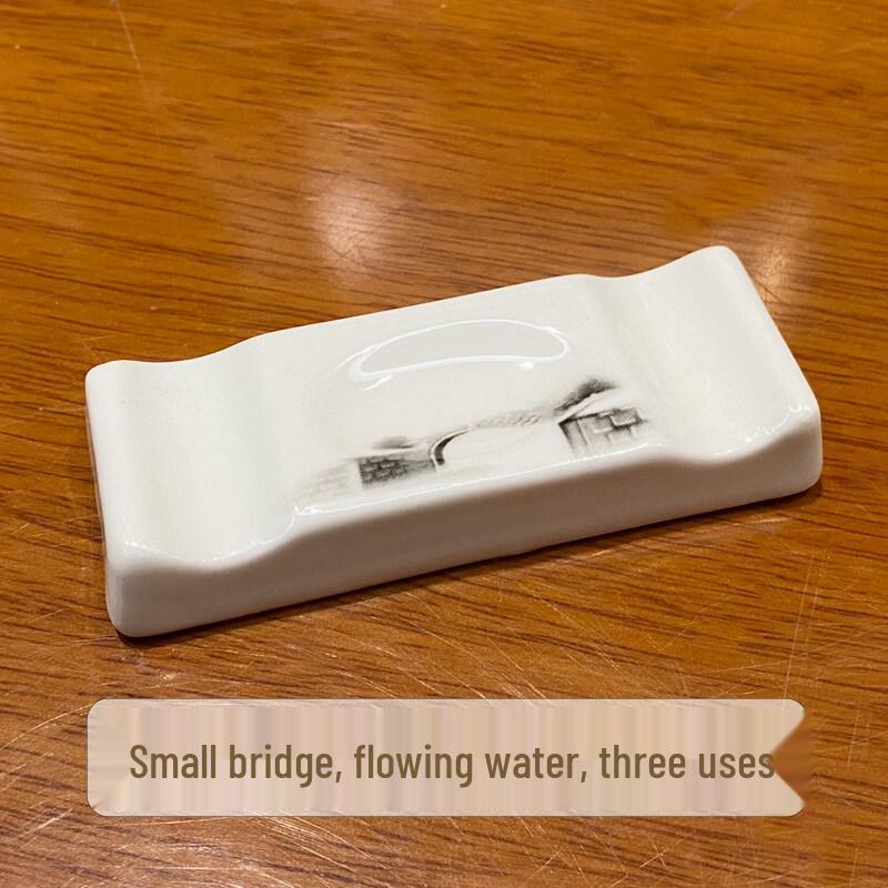 

Small Bridge Flowing Water Ceramic Chopstick Rest (10-Pack)