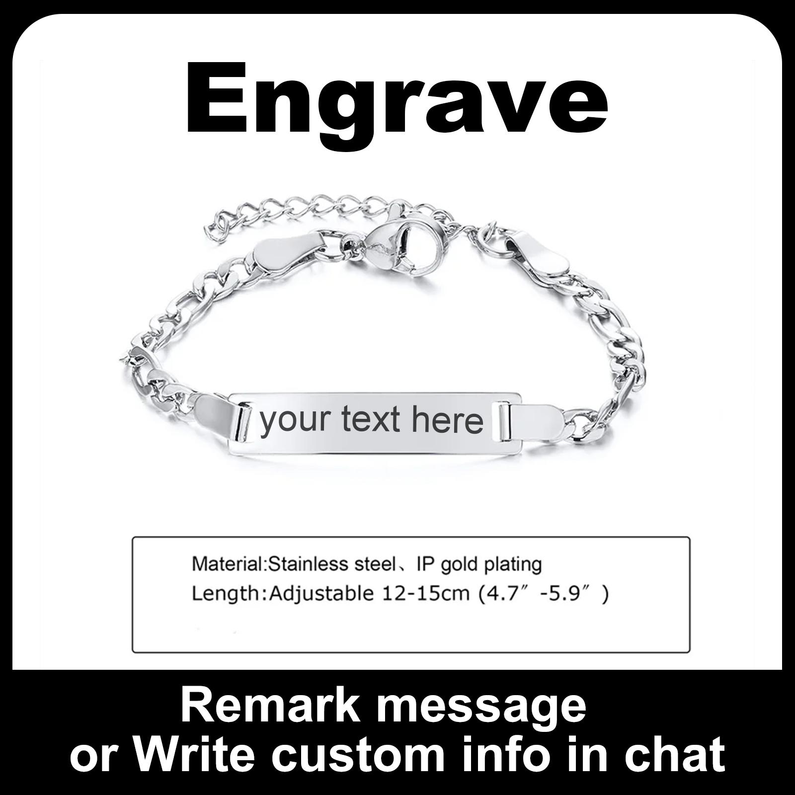 

Personalize Name Bracelet for Baby Boy Girl Figaro Chain Smooth Bangle Link Gold Tone No Fade Safty Jewelry 12cm to 15cm