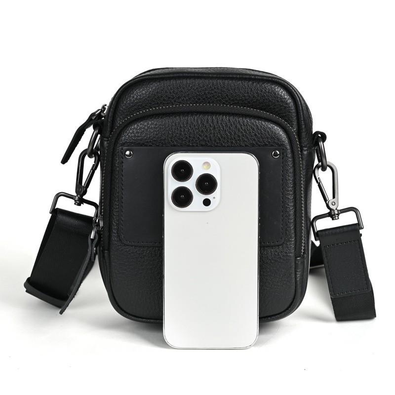 Japanese Korean Trendy Men's Single Shoulder Crossbody Bag Multifunctional Genuine Leather Casual Mobile Phone Waist