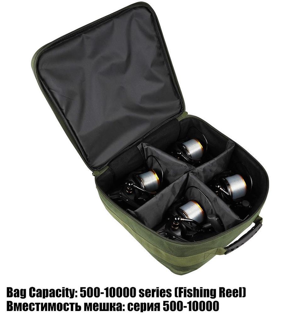 W.P.E Carp Reel Tackle Bag - Splashproof 37x37x15cm Fishing Handbag for Accessories