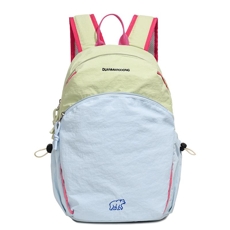 Schoolbag New Contrast Color Casual Hiking Bag Outdoor Dopamine Travel Large Capacity Backpack Lightweight Student School Bag Camping Bag