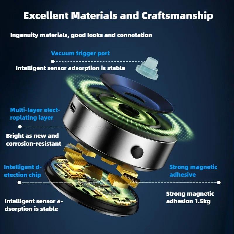 Intelligent Car Mount Mobile Phone Holder Magnetic Vacuum Adsorption Ultra Stable Suction Cup Bracket for Navigation