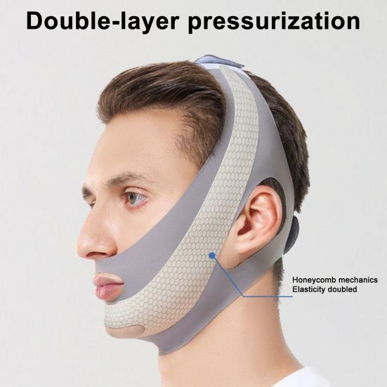 Adjustable Face Slimmer Belt for Men Breathable Anti-snoring Chin Strap Adjustable Double Chin Reducer Deep Sleep Promoter