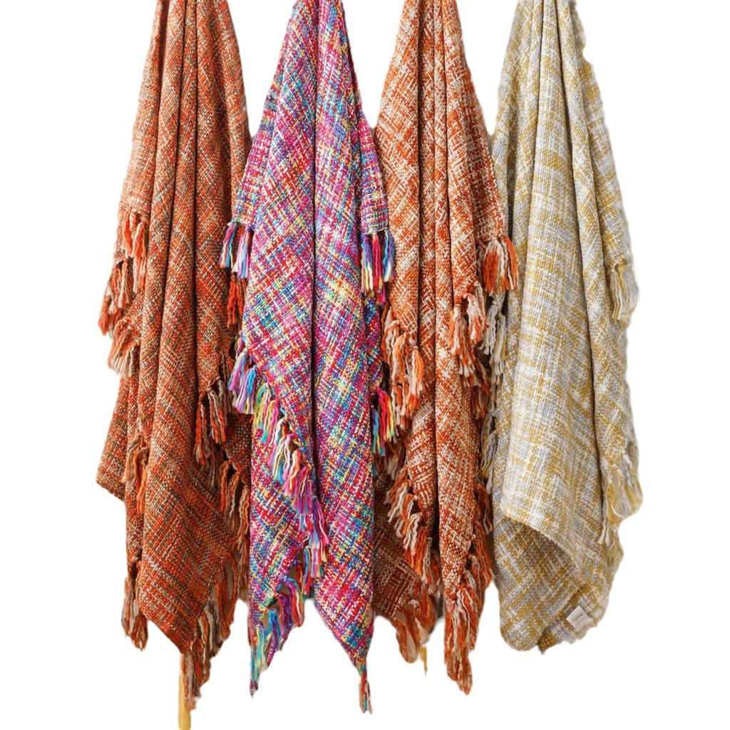 Throw Blanket for Couch Bed, Throw Blanket for Spring Summer, Colorful Boho Throw Blanket for Home Decor, Indoor and Outdoor Throw Blankets,127x152cm