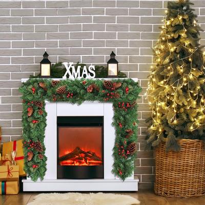 2025 Christmas Wreath Green Artificial Wreath With Cones And Red Berries, Artificial Decoration For Indoor And Outdoor, Garden