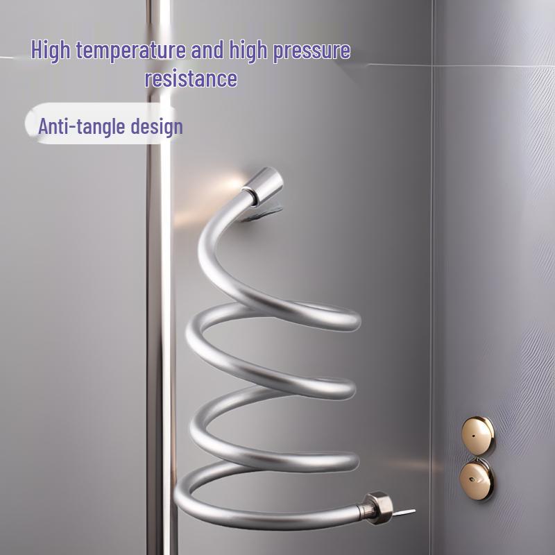Leak-proof Water-saving PVC Shower Hose with Corrugated Pipe 1.2m Anti-twist 5-layer PVC Explosion-proof Hose