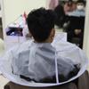 Hair Cutting Cape Waterproof Nylon Umbrella Type Adjust Size Barber Hair Catcher Cape for Kids Adults Grey