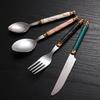 Light luxury Nordic gold-plated western tableware household western restaurant knife four-piece set thickened stainless steel knife, fork