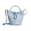 Soft Vegan Leather Bucket Bag Women Casual Crossbody Tote With Woven Detail Medium Size Multiple Colors