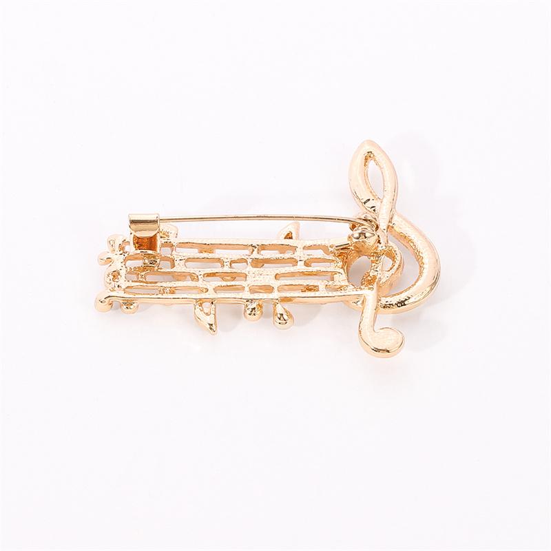 Fashion Exquisite Music Note Style Brooch Gold Silve Color Crystal Brooches For Women Musician Gift Concert Routine Jewelry