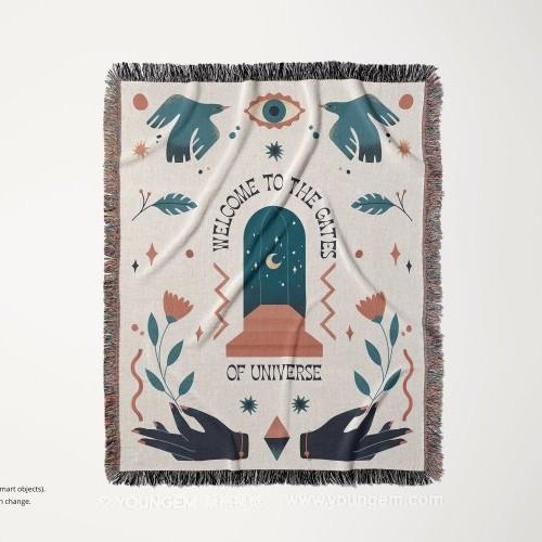 İskandinav Tarzı Polyester Duvar Halısı/Atkı Battaniye - Çok Amaçlı Dekor (130x180cm)