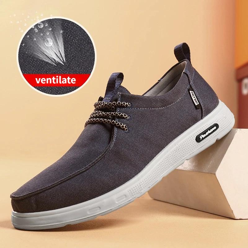 Men's Shoes 2025 Summer New Lightweight Canvas Shoes Breathable Lace Up Versatile Casual Shoes Fashion Shoes Male Loafers