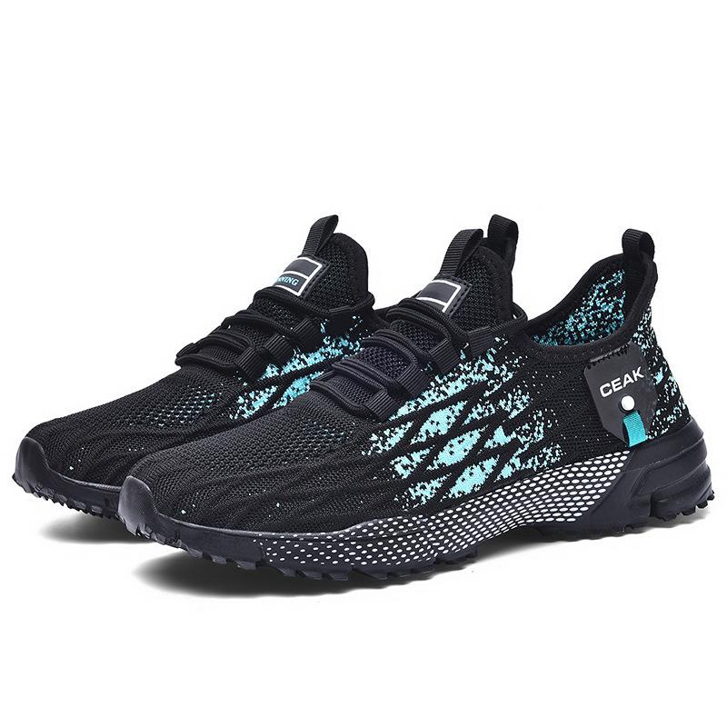 Trendy shoes men's new one-foot stool casual men's shoes breathable fly-woven mesh air cushion running shoes men's 39-50 sports shoes